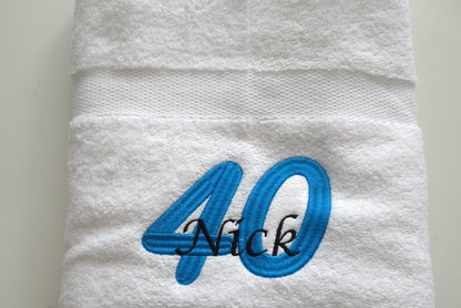 40 jaar cadeau met naam en leeftijd - Gepersonaliseerd Cadeau - In-house Geborduurd