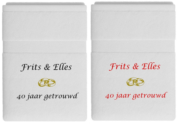 40 jaar getrouwd cadeau met namen - Gepersonaliseerd Cadeau - Geborduurd