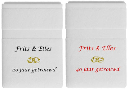 40 jaar getrouwd cadeau met namen - Gepersonaliseerd Cadeau - Geborduurd