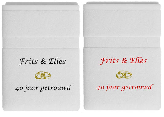 40 jaar getrouwd cadeau met namen - Gepersonaliseerd Cadeau - Geborduurd