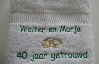 40 jaar getrouwd cadeau met namen - Gepersonaliseerd Cadeau - Geborduurd