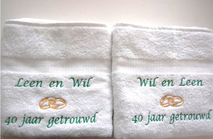 40 jaar getrouwd cadeau met namen - Gepersonaliseerd Cadeau - In-house Geborduurd