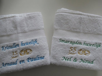 Kristallen huwelijk cadeau | 15 jaar getrouwd - Gepersonaliseerd Cadeau - In-house Geborduurd