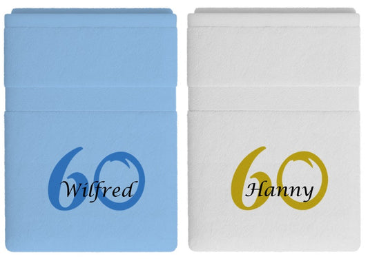 60 jaar cadeau met naam en leeftijd - Gepersonaliseerd Cadeau  Geborduurd