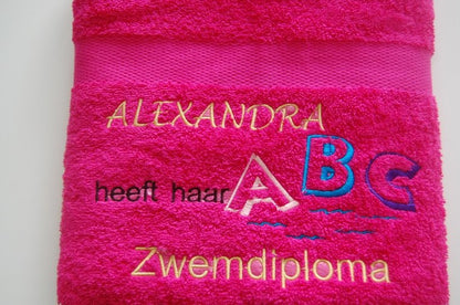 Zwemdiploma ABC cadeau met Naam - Gepersonaliseerd Cadeau - In-house Geborduurd