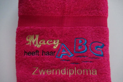 Zwemdiploma ABC cadeau met Naam - Gepersonaliseerd Cadeau - In-house Geborduurd