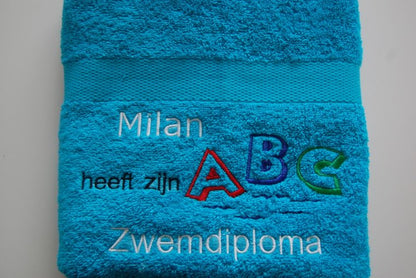 Zwemdiploma ABC cadeau met Naam - Gepersonaliseerd Cadeau - In-house Geborduurd
