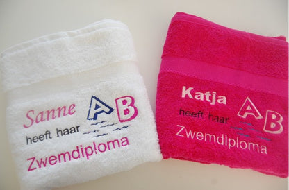Zwemdiploma ABC cadeau met Naam - Gepersonaliseerd Cadeau - In-house Geborduurd