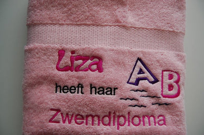 Zwemdiploma ABC cadeau met Naam - Gepersonaliseerd Cadeau - In-house Geborduurd
