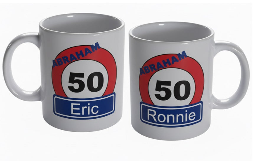Abraham 50 jaar cadeau Mok met naam