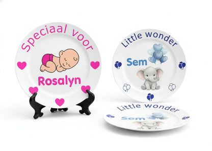 Geboortebordje met Naam en Afbeelding - Gepersonaliseerd Cadeau - In-house Geborduurd
