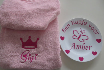 Badponcho met Naam en afbeelding - Kinderponcho Strand & Zwembad - Gepersonaliseerd Cadeau 