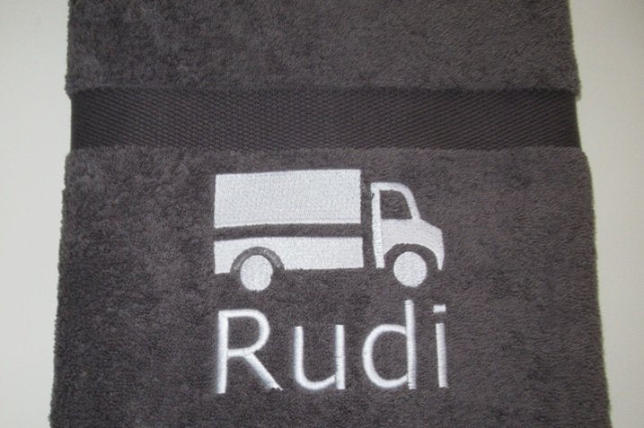 Badlaken met naam en afbeelding - Gepersonaliseerd Cadeau -Geborduurd