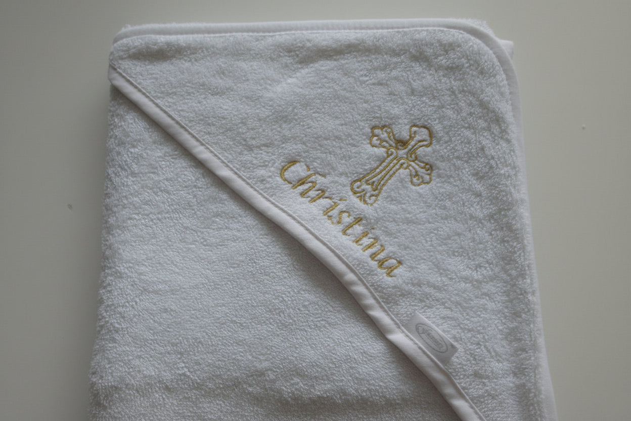 Badcape met naam voor doop