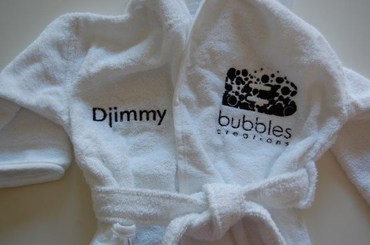 Badjas met naam en logo