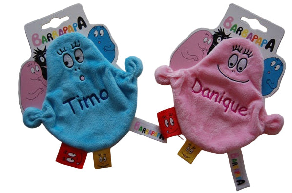 Barbapapa knuffeldoek met naam | Roze of blauwe