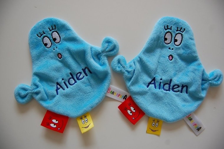 Barbapapa knuffeldoek met naam | Roze of blauwe