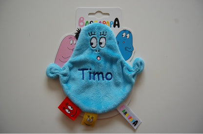 Barbapapa knuffeldoek met naam | Roze of blauwe Blauw - Gepersonaliseerd Cadeau - In-house Geborduurd