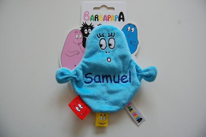 Barbapapa knuffeldoek met naam | Roze of blauwe