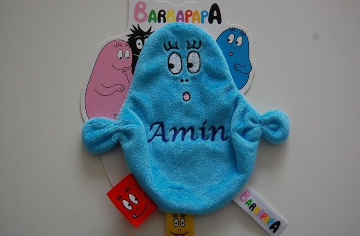 Barbapapa knuffeldoek met naam | Roze of blauwe