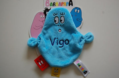 Barbapapa knuffeldoek met naam | Roze of blauwe Blauw - Gepersonaliseerd Cadeau - In-house Geborduurd