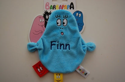 Barbapapa knuffeldoek met naam | Roze of blauwe Blauw - Gepersonaliseerd Cadeau - In-house Geborduurd