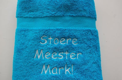 Bedankt meester handdoek met naam