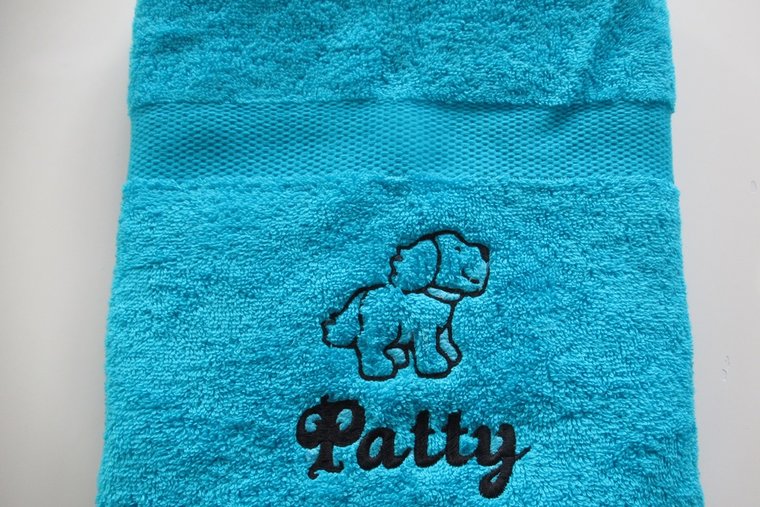 Handdoek met naam en afbeelding - Gepersonaliseerd Cadeau - In-house Geborduurd