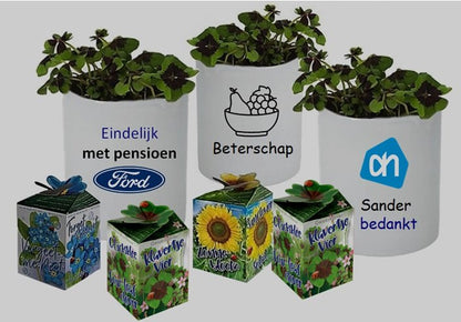 Bloempot met logo - Gepersonaliseerd Cadeau - In-house Geborduurd
