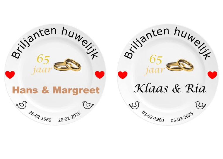 Briljanten trouw cadeau met namen