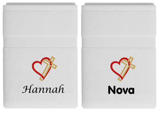 Christelijke Cadeau met Naam voor communie, belijdenis, doop zomaar een geschenk met heilig kruis en hart