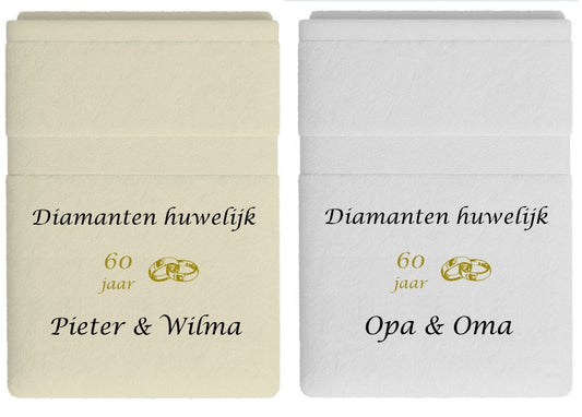 Diamanten huwelijk cadeau | 60 jaar getrouwd - Gepersonaliseerd Cadeau - In-house Geborduurd