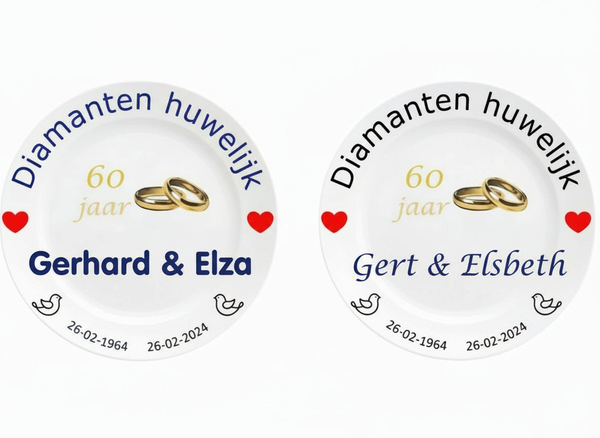 Diamanten trouw cadeau met namen