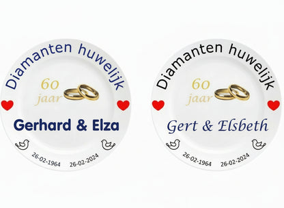 Diamanten trouw cadeau met namen