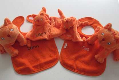 Dikkie Dik knuffeldoek met naam - Gepersonaliseerd Cadeau - In-house Geborduurd