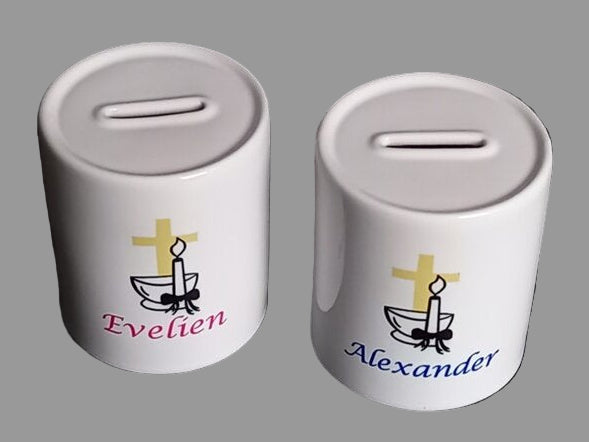 Doop cadeau voor jongen of meisje met naam en kruis | Borduurkado