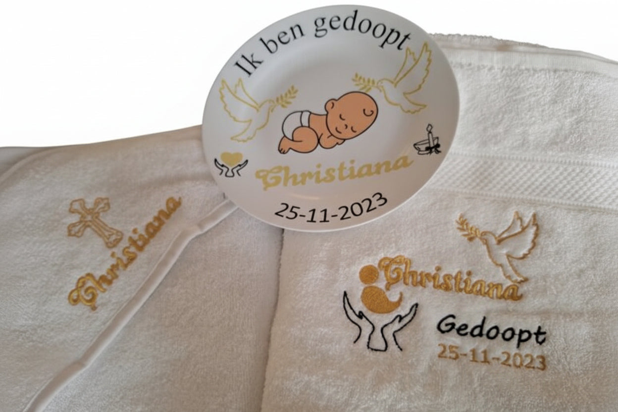 Doopcadeau met naam en doopdatum