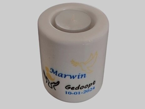 doopkaars met naam en datum