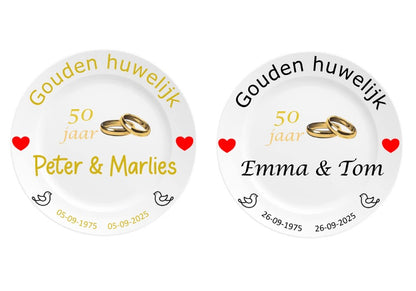 Gouden trouwdag cadeau met namen