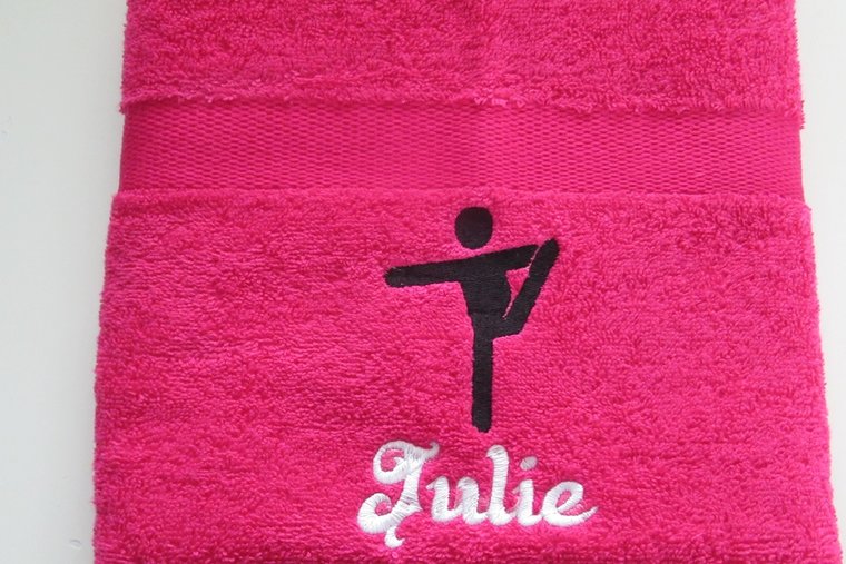 Gymnastiek handdoek met naam geborduurd| 50 x100 cm| Borduurkado