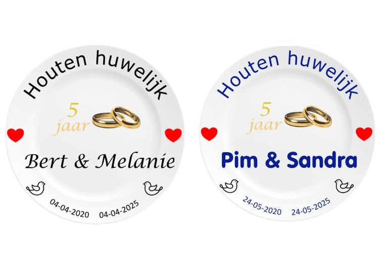 Houten huwelijk cadeau sierbordje