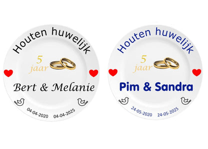 Houten huwelijk cadeau sierbordje