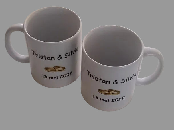 Huwelijk cadeau mokken met namen