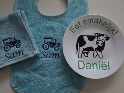 Ik hou van Holland Sierbordje Rood - Gepersonaliseerd Cadeau - In-house Geborduurd