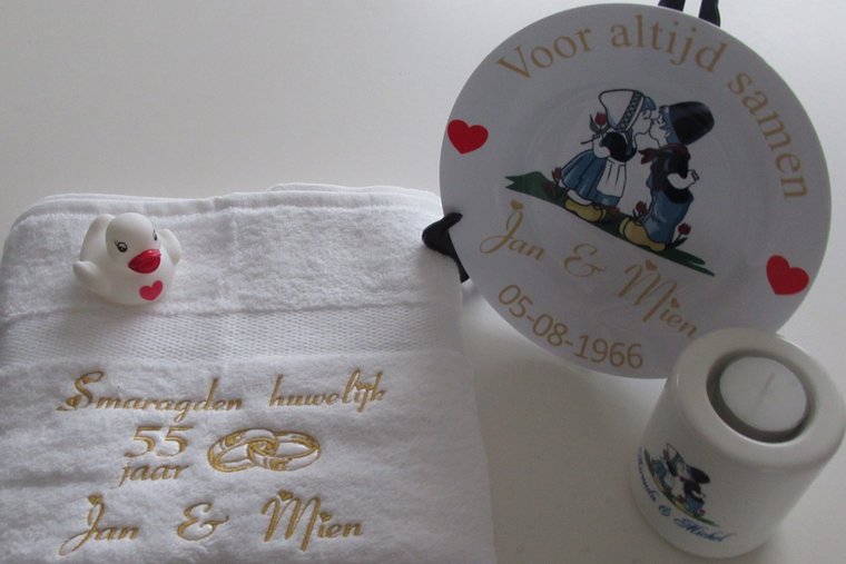 Kaarsenhouder Voor altijd samen - Gepersonaliseerd Cadeau - In-house Geborduurd