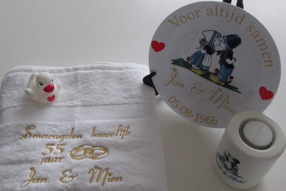 Kaarsenhouder Voor altijd samen - Gepersonaliseerd Cadeau - In-house Geborduurd