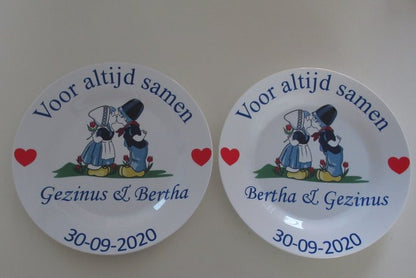 Voor altijd Samen Sierbord Rood - Gepersonaliseerd Cadeau - In-house Geborduurd