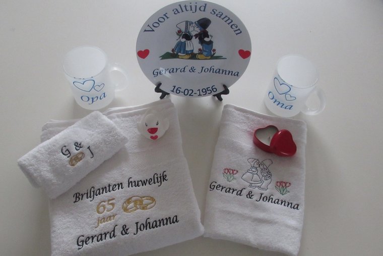 Kaarsenhouder Voor altijd samen - Gepersonaliseerd Cadeau - In-house Geborduurd