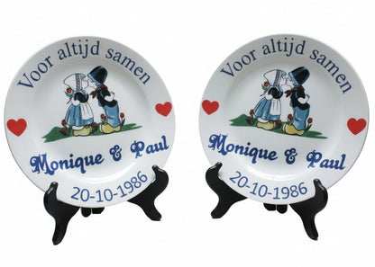 Voor altijd Samen Sierbord Rood - Gepersonaliseerd Cadeau - In-house Geborduurd