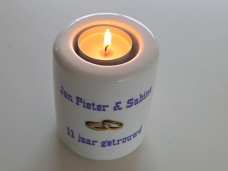 Jubileum Kaarsenhouder met Namen – Gepersonaliseerd